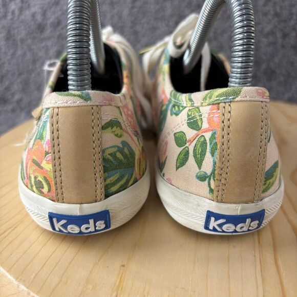 Keds Rifle Paper Co Sneakers Womens 6.5 Canvas Floral Lace Up Comfort Shoes - Picture 5 of 9